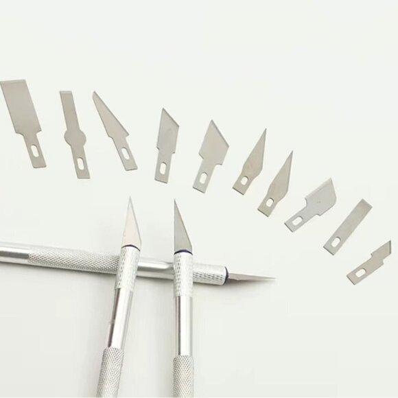 Precision Cutting Knife Set Hand Tools Art Hobby Craft Non Slip 13 Pieces - Picture 2 of 16